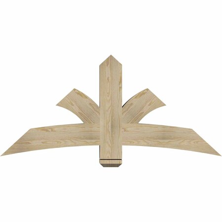 Ekena Millwork Davenport Rough Sawn Timber Gable Bracket, Douglas Fir, 60"W x 27"H x 6"D x 6"F, 11/12 Pitch GBW060X27X0606DAV00RDF